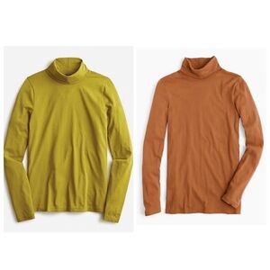 J.Crew Bundle of 2 Tissue Turtleneck Tees in Olive Green and Clay sz 2XL XXL NWT
